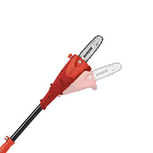 Load image into Gallery viewer, Sun Joe iON8PS2-LT-RED 40-Volt iONMAX Cordless Telescoping Multi-Angle Pole Chain Saw Kit | 8-inch | W/ 2.5-Ah Battery and Charger (Red)