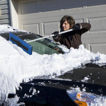 Load image into Gallery viewer, Snow Joe SJBLZD 2-In-1 Telescoping Snow Broom + Ice Scraper | 18-Inch Foam Head (Blue)