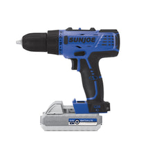 Load image into Gallery viewer, Sun Joe 24V-DD-LTE-SJB 24-Volt iON+ Cordless Drill Driver Kit | W/ 2.0-Ah Battery and Charger (Blue)