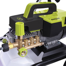 Load image into Gallery viewer, Sun Joe SPX9006-PRO Commercial Series Cold Water Electric Direct Drive Crank Shaft Pressure Washer | 1300 PSI Max | 2 GPM Max | 2.15 HP Brushless Induction Motor | 120 Volt | Wall Mount | Roll Cage | Hose Reel
