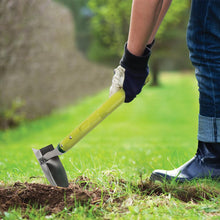Load image into Gallery viewer, Sun Joe SJHH1904 Hori-Hori Landscaping Triangle Hoe | 5.5 In | Stainless Steel
