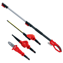 Load image into Gallery viewer, Sun Joe GTS4001C-RED-RM 24-Volt iON+ Cordless Lawn Care System Kit | Hedge Trimmer | Pole Saw | Leaf Blower | W/ 2.0-Ah Battery and Charger (Red) (Certified Refurbished)
