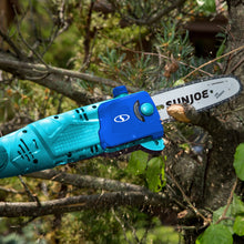 Load image into Gallery viewer, Sun Joe SWJ803E-BLU Electric Multi-Angle Pole Chain Saw | 10 inch | 8.0 Amp (Sky Blue)
