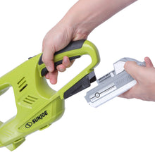 Load image into Gallery viewer, Sun Joe 24V-HT18-LTE 24-Volt iON+ Cordless Handheld Hedge Trimmer Kit | 5/8" | W/ 2.0-Ah Battery and Charger
