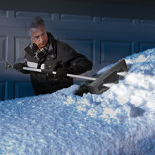 Load image into Gallery viewer, Snow Joe Illum-n-Broom LED lighted 4-in-1 Snow Broom + Ice Scraper (Black) (Certified Refurbished)
