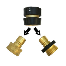 Load image into Gallery viewer, Sun Joe SPX-UQC3K Brass 3-Piece Universal Pressure Washer to Garden Hose Quick-Connect Kit
