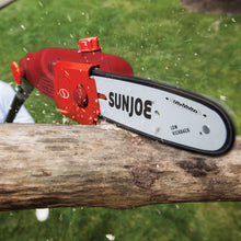 Load image into Gallery viewer, Sun Joe SWJ803E-RED Electric Multi-Angle Pole Chain Saw | 10 inch | 8.0 Amp (Red)
