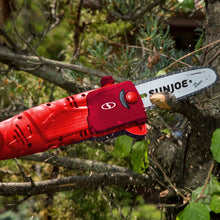 Load image into Gallery viewer, Sun Joe SWJ803E-RED Electric Multi-Angle Pole Chain Saw | 10 inch | 8.0 Amp (Red)

