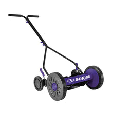 Load image into Gallery viewer, Sun Joe MJ503M-PRP Manual Reel Mower | 14-Inch | Quad Wheel | 9-Position (Purple)
